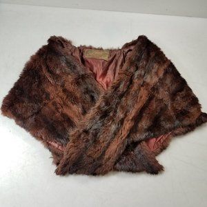 Vintage Fred Benioff Furs Brown Fur Wrap Stole Cape